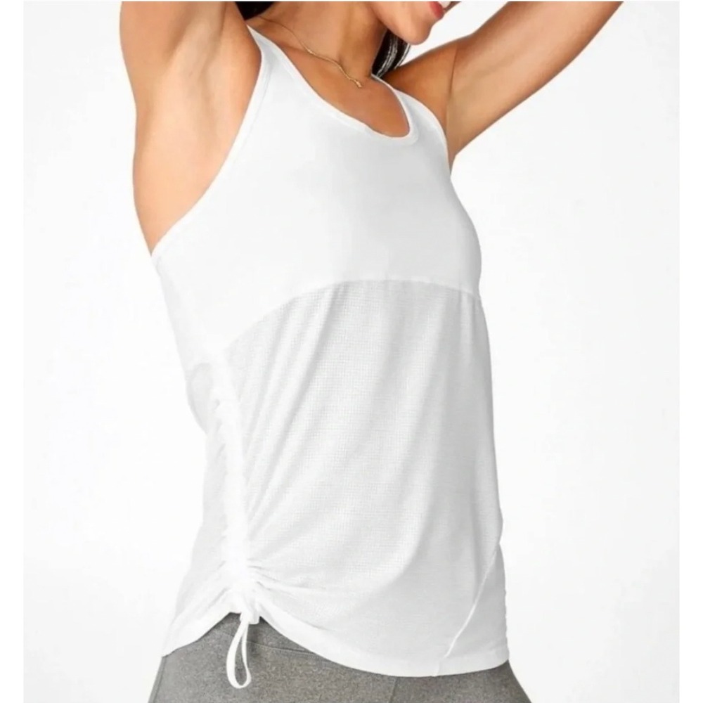 FABLETICS Cashel Curved Cinch Tank White Racerback Women's Size XL‎ NWT Gym